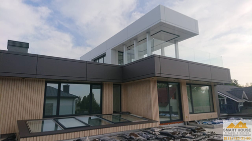 Фасад коттедж из алюкобонд