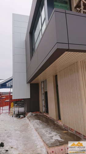 Фасад коттедж из алюкобонд