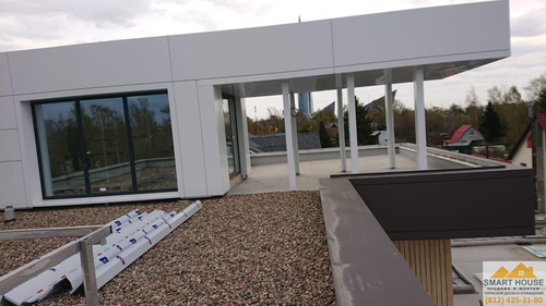 Фасад коттедж из алюкобонд